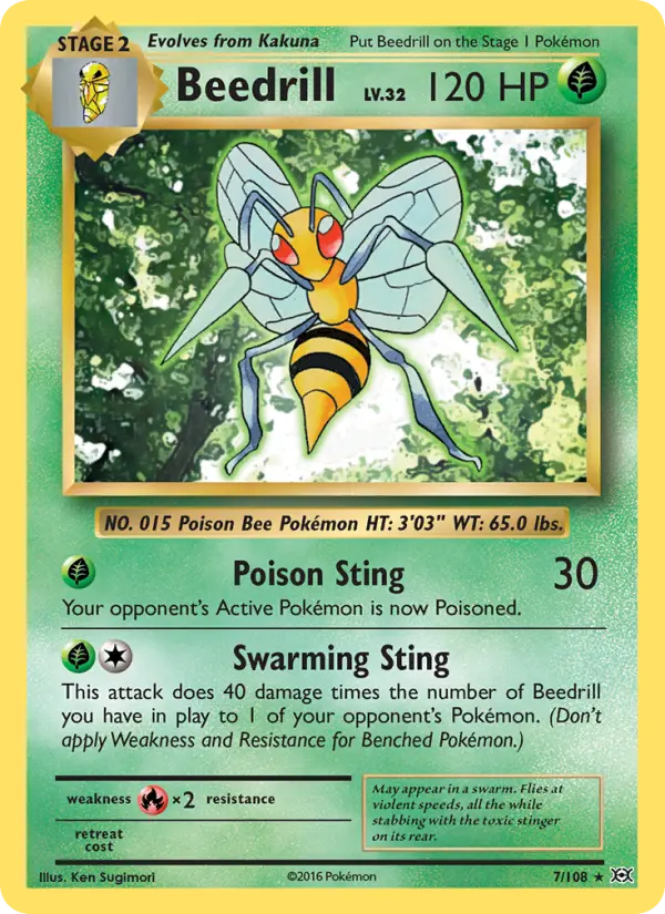 Beedrill — Evolutions card #7