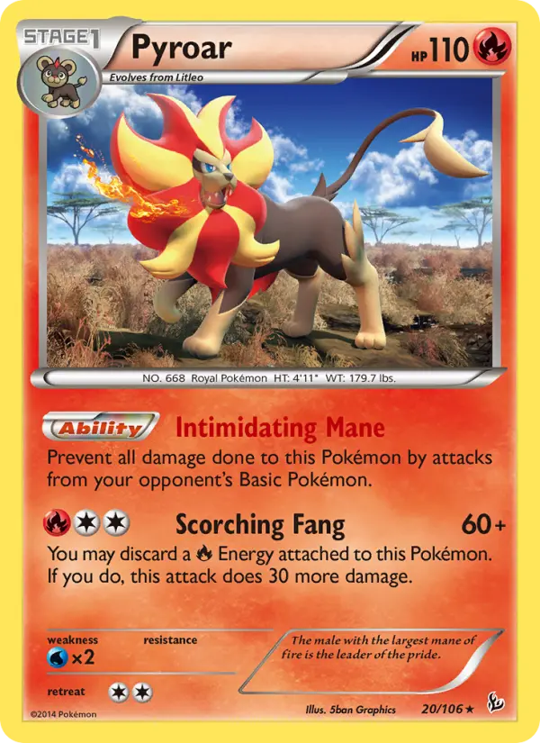 Pyroar — Flashfire card #20