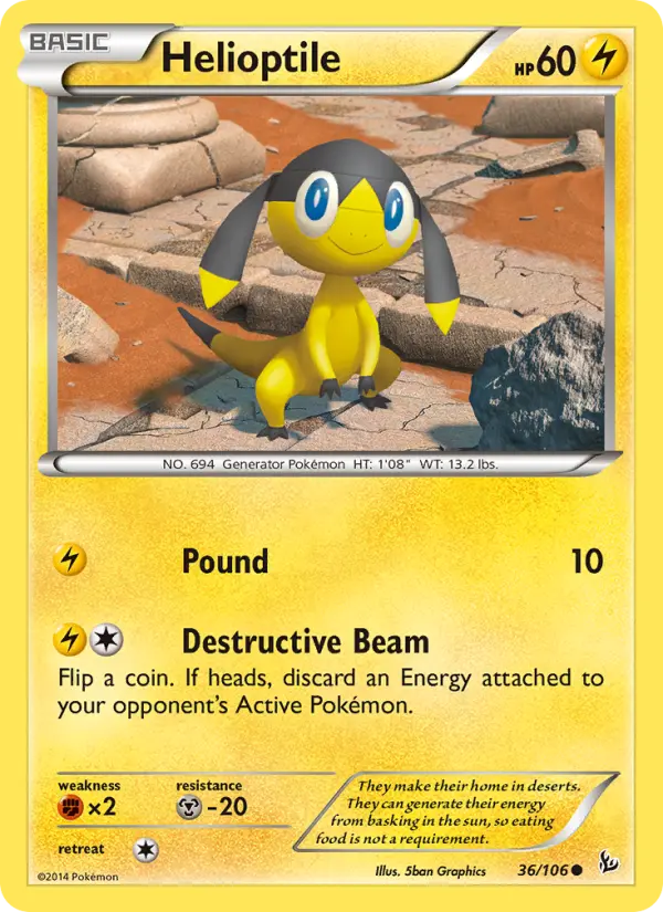 Helioptile — Flashfire card #36