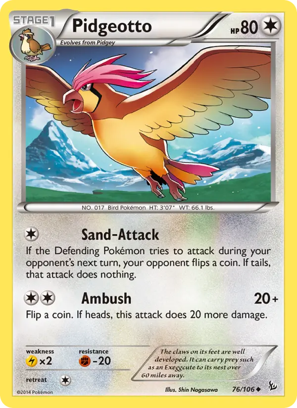 Pidgeotto — Flashfire card #76