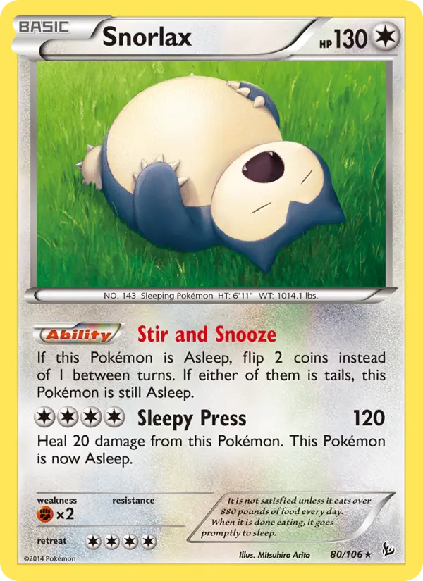 Snorlax — Flashfire card #80
