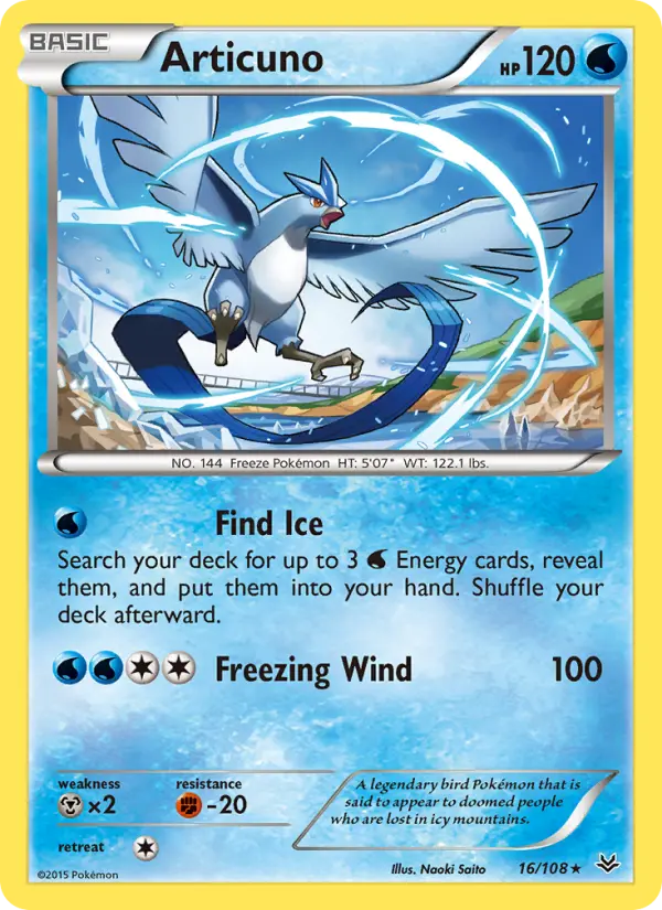 Articuno — Roaring Skies card #16
