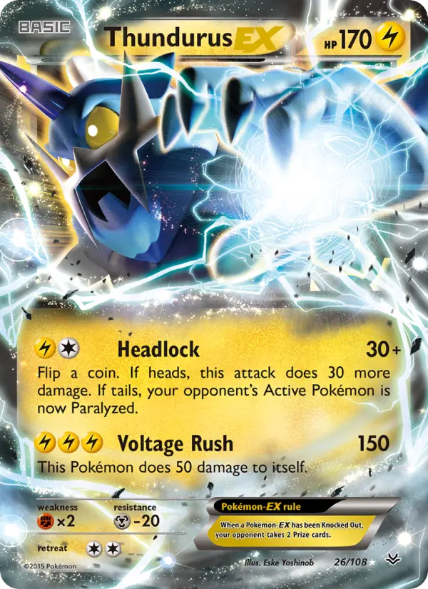 Thundurus EX — Roaring Skies card #26