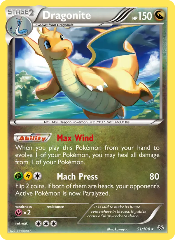 Dragonite — Roaring Skies card #51