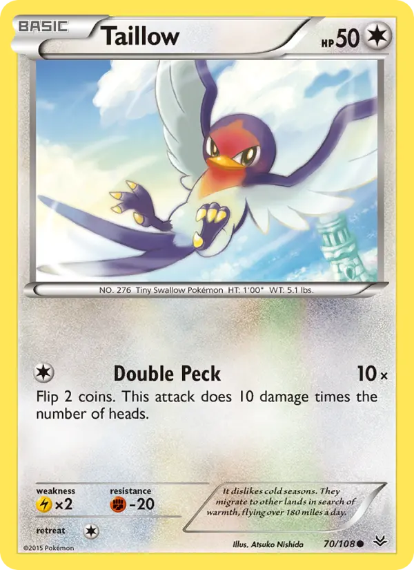Taillow — Roaring Skies card #70