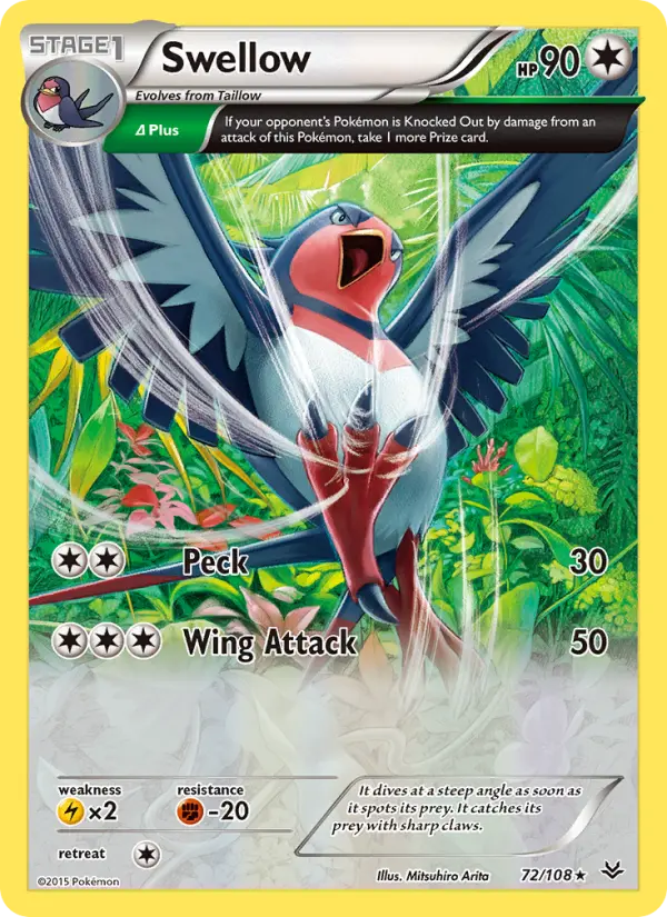 Swellow — Roaring Skies card #72