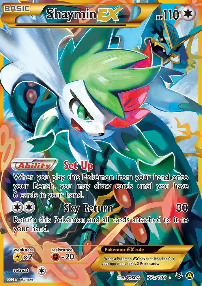 Shaymin EX — Roaring Skies card #77a