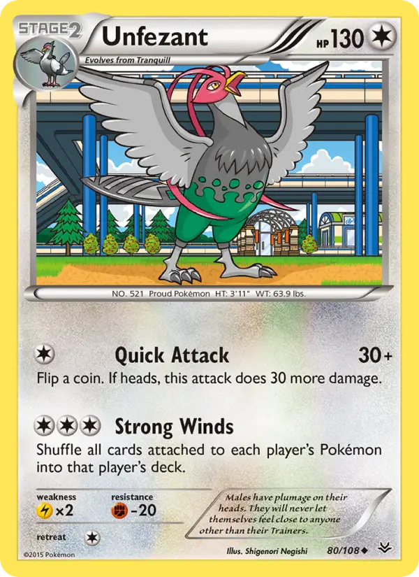 Unfezant — Roaring Skies card #80