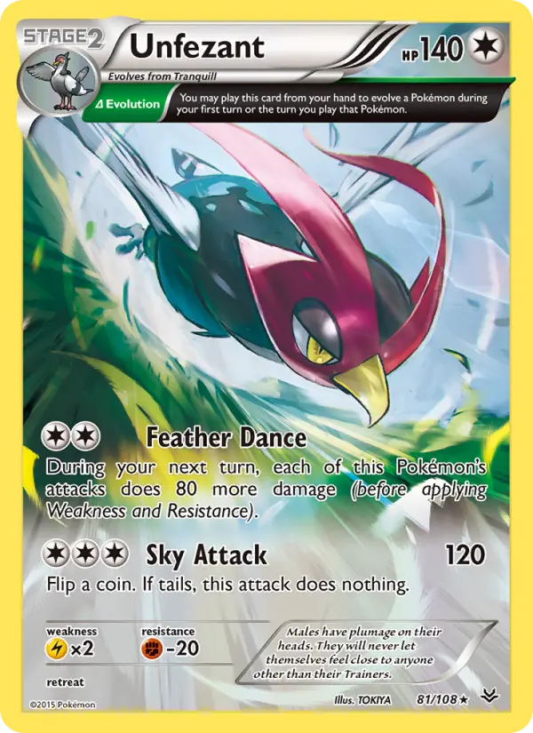 Unfezant — Roaring Skies card #81
