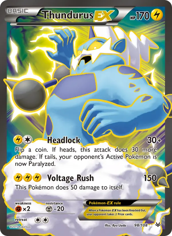 Thundurus EX — Roaring Skies card #98