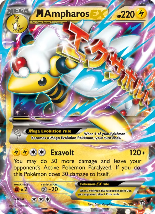 M Ampharos EX — Ancient Origins card #28