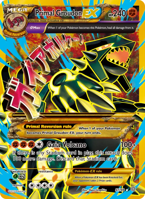 Primal Groudon EX — Ancient Origins card #97
