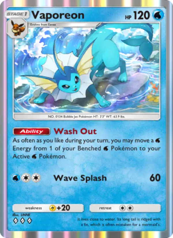 Vaporeon — Mythical Island card #019