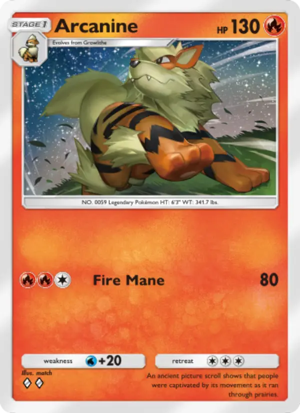 Arcanine — Celestial Guardians card #026