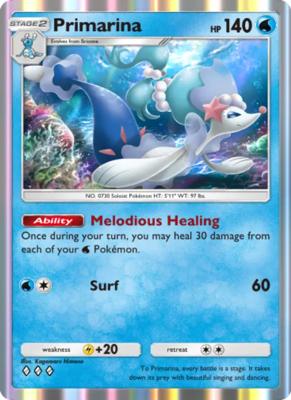 Primarina — Celestial Guardians card #048