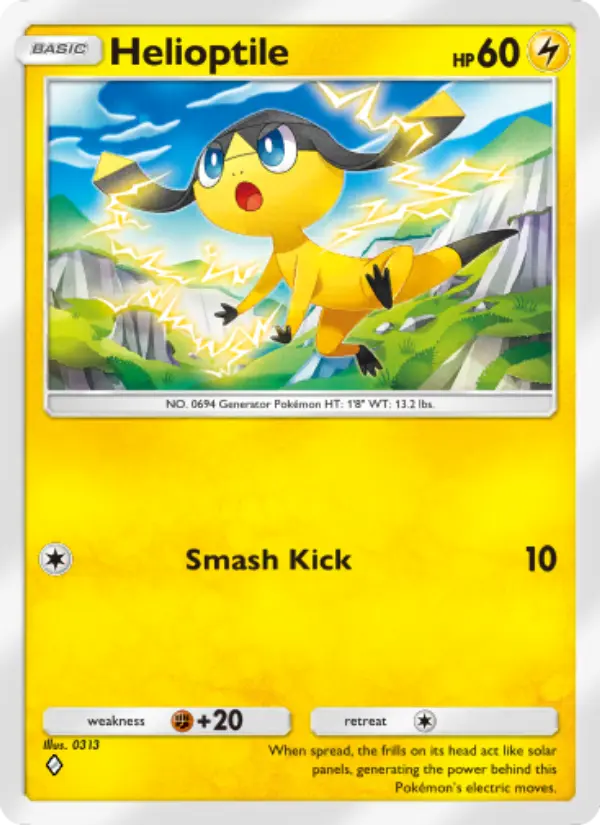 Helioptile — Celestial Guardians card #062
