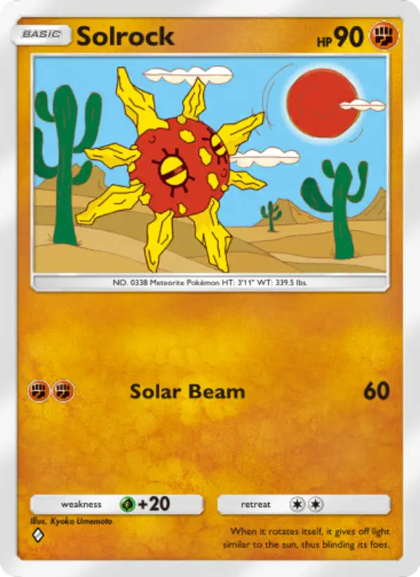 Solrock — Celestial Guardians card #092