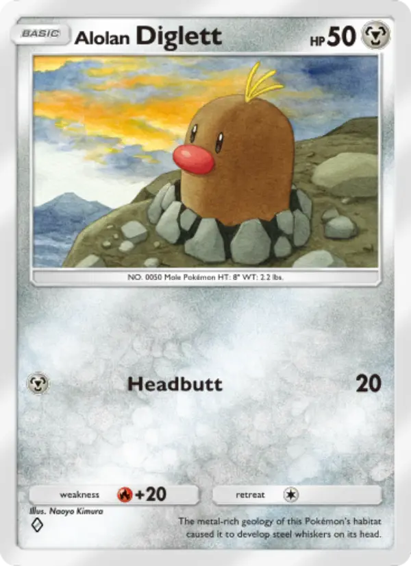 Alolan Diglett — Celestial Guardians card #117