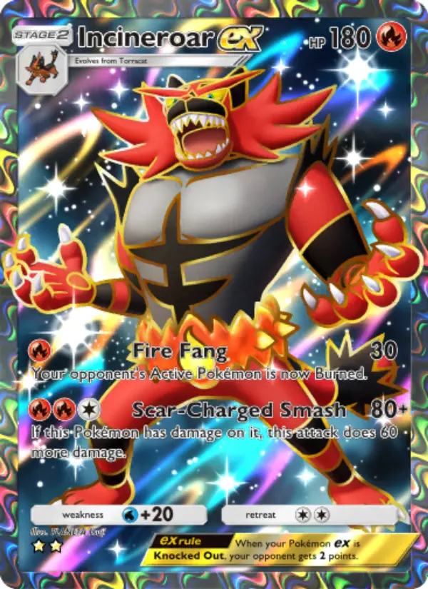 Incineroar ex — Celestial Guardians card #182