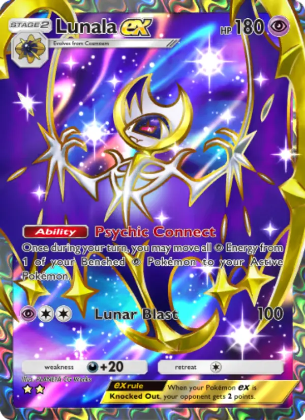 Lunala ex — Celestial Guardians card #186