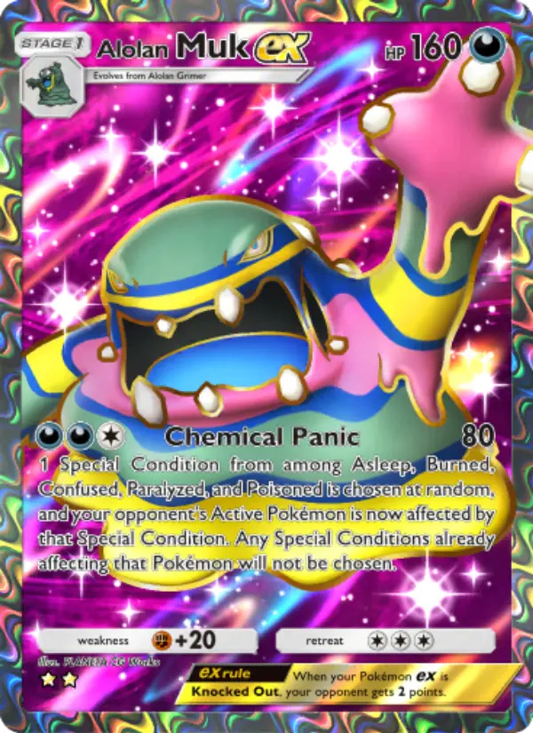Alolan Muk ex — Celestial Guardians card #188