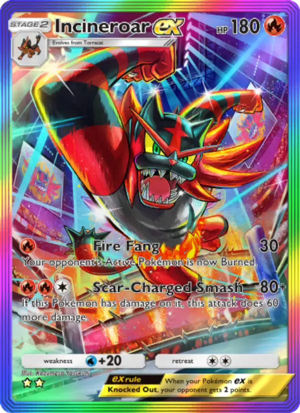 Incineroar ex — Celestial Guardians card #200