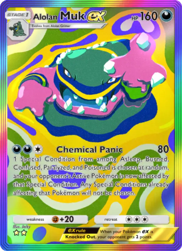 Alolan Muk ex — Celestial Guardians card #206