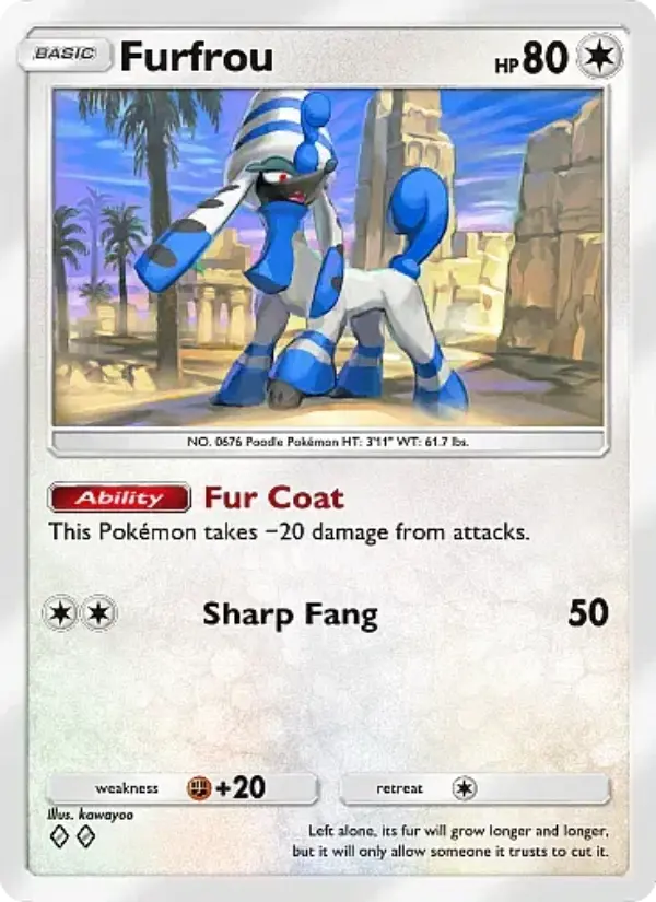 Furfrou — Mega Rising card #208