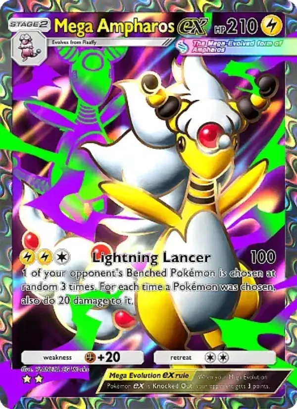 Mega Ampharos ex — Mega Rising card #258