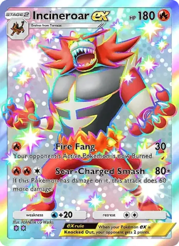 Incineroar ex — Mega Rising card #318