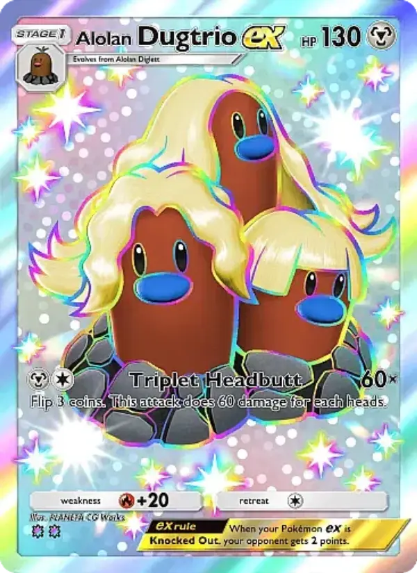 Alolan Dugtrio ex — Mega Rising card #325