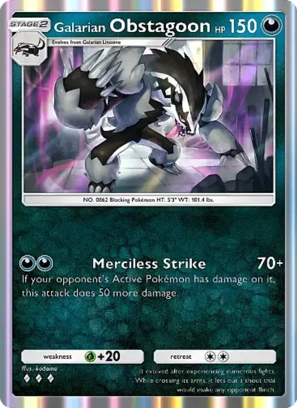 Galarian Obstagoon — Fantastical Parade card #100