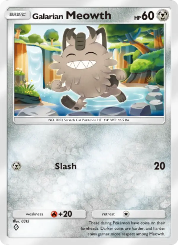 Galarian Meowth — Fantastical Parade card #110