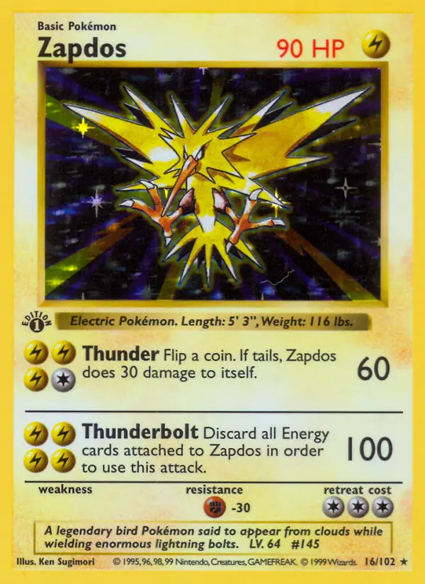 Zapdos — Base Set card #16
