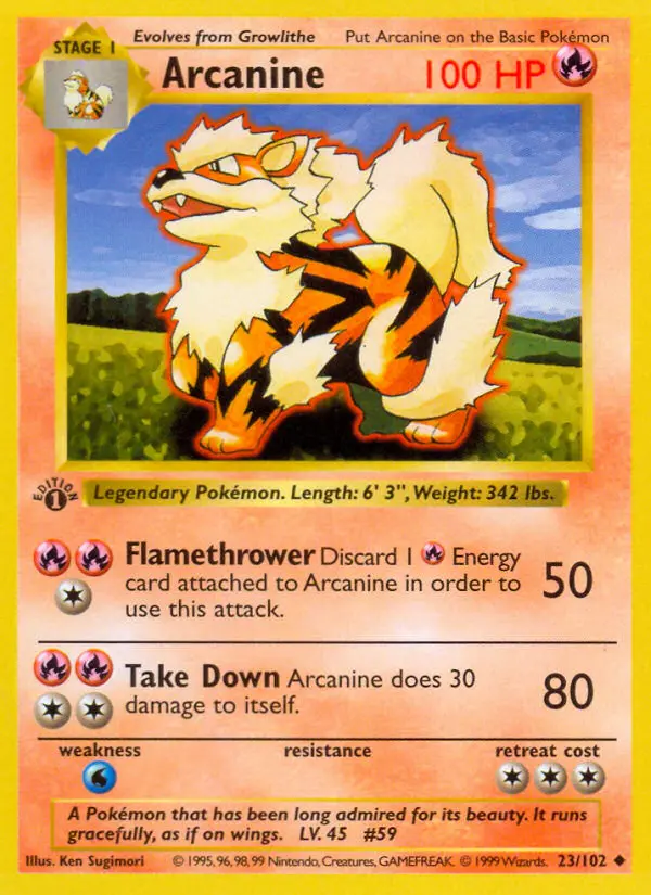 Arcanine — Base Set card #23