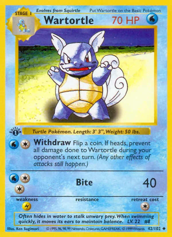 Wartortle — Base Set card #42