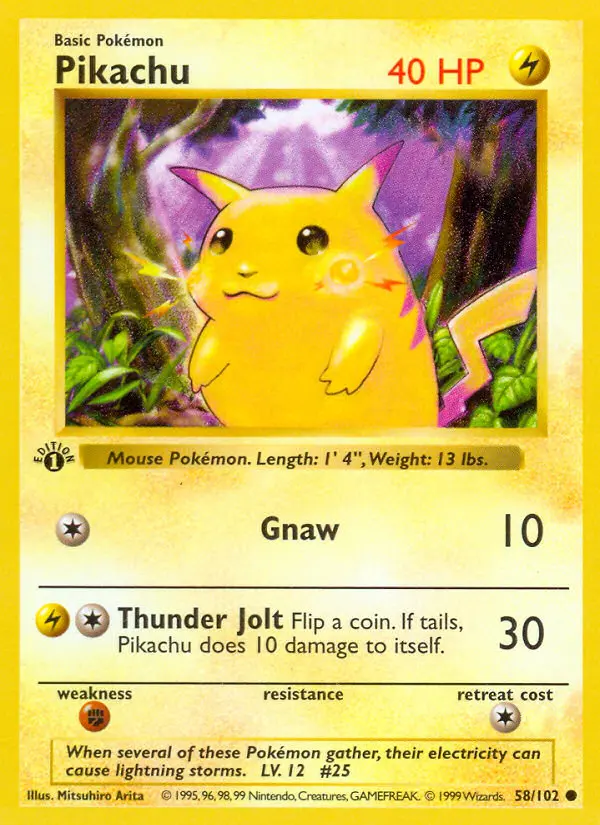 Pikachu — Base Set card #58