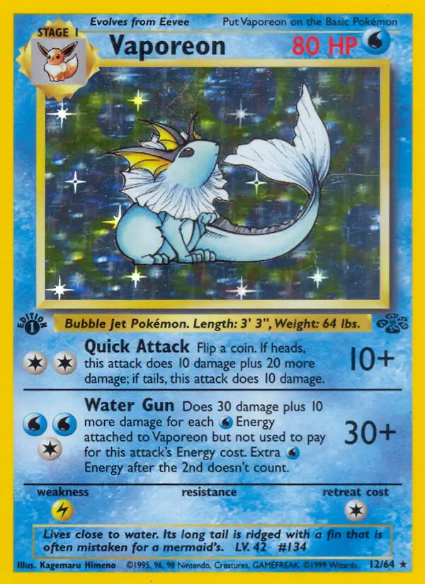 Vaporeon — Jungle card #12