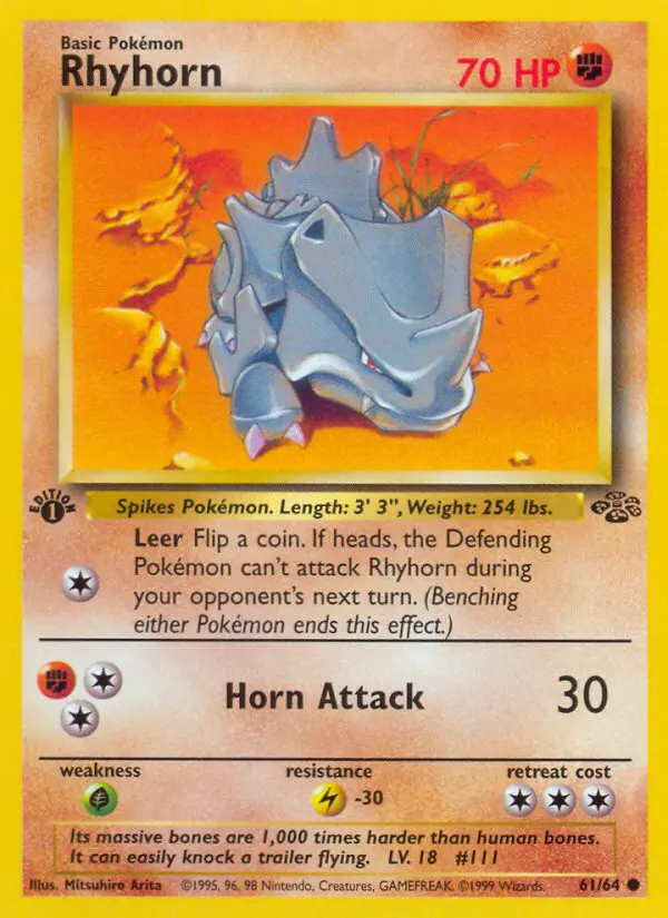 Rhyhorn — Jungle card #61