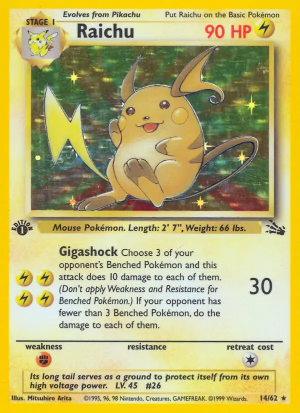Raichu — Fossil card #14