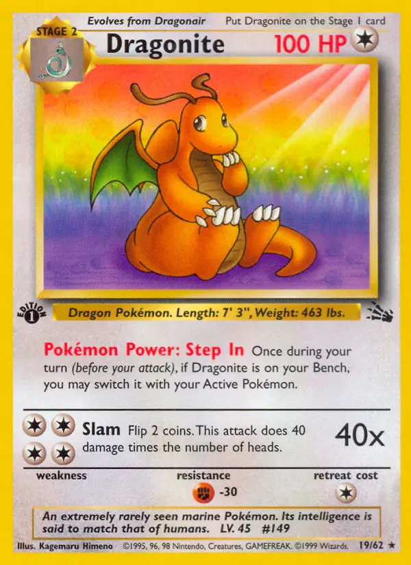 Dragonite — Fossil card #19