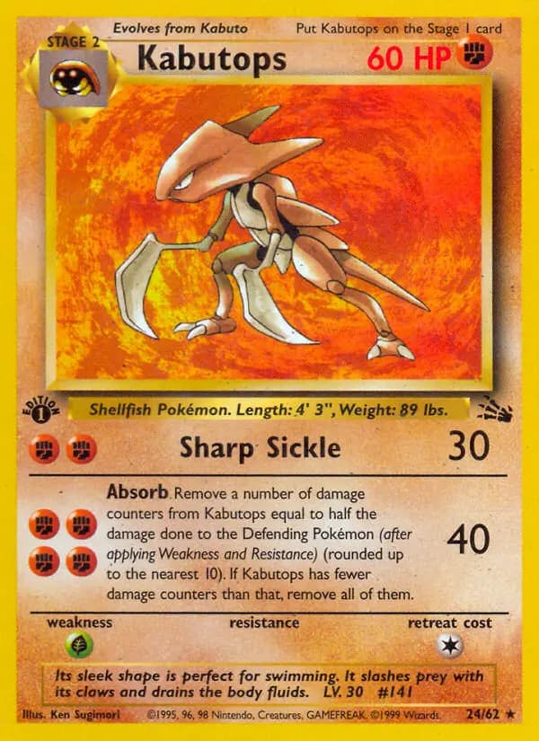Kabutops — Fossil card #24