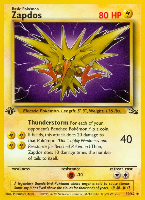 Zapdos — Fossil card #30