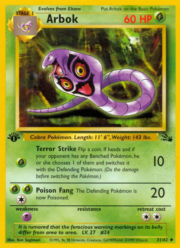 Arbok — Fossil card #31