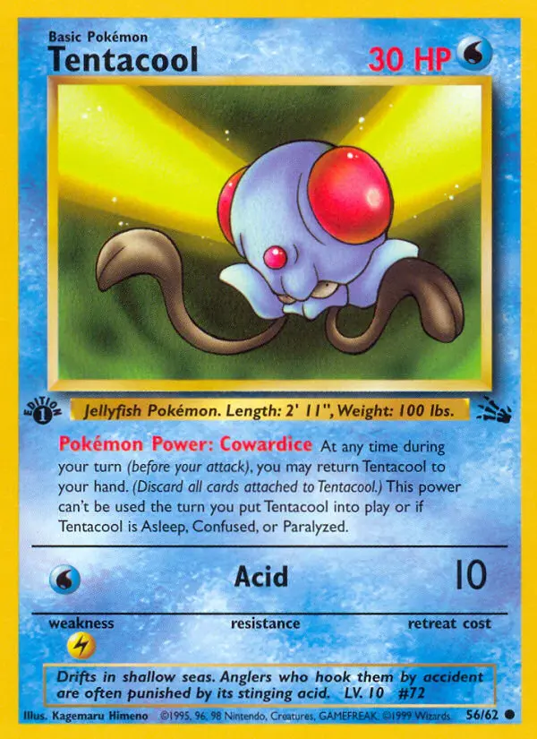 Tentacool — Fossil card #56