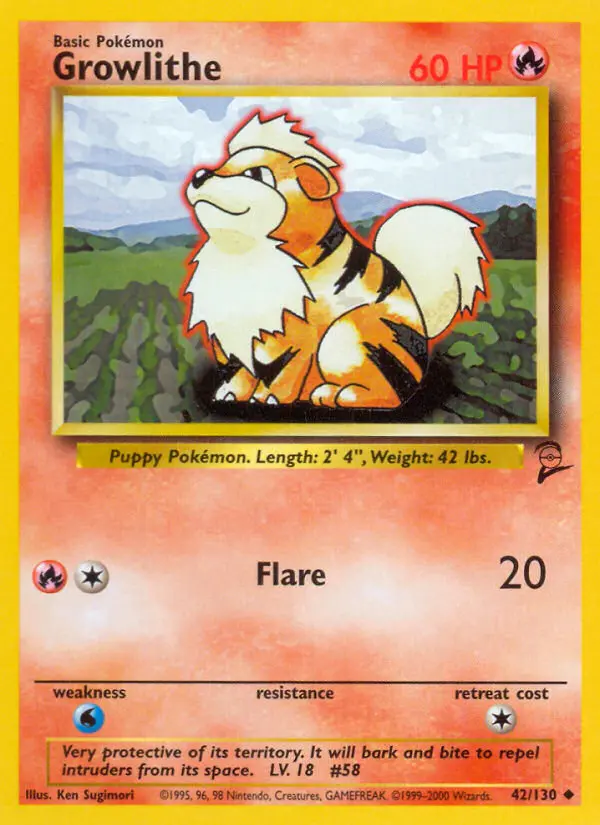 Growlithe — Base Set 2 card #42
