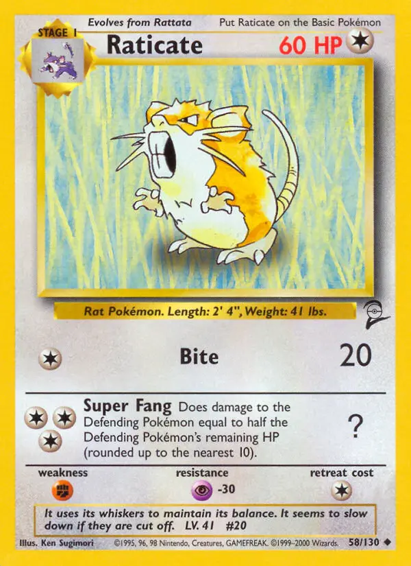 Raticate — Base Set 2 card #58