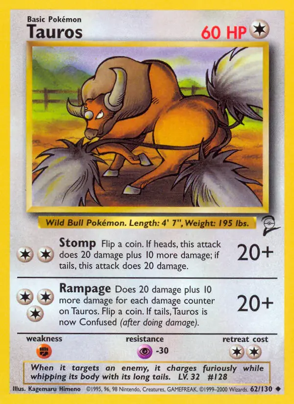 Tauros — Base Set 2 card #62