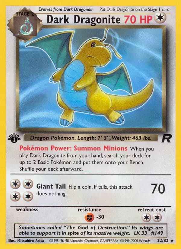 Dark Dragonite — Team Rocket card #22