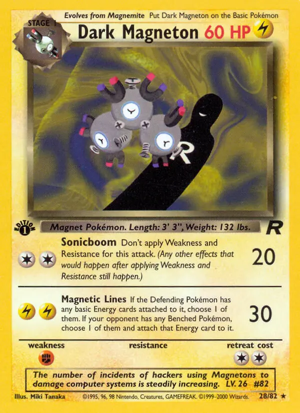 Dark Magneton — Team Rocket card #28